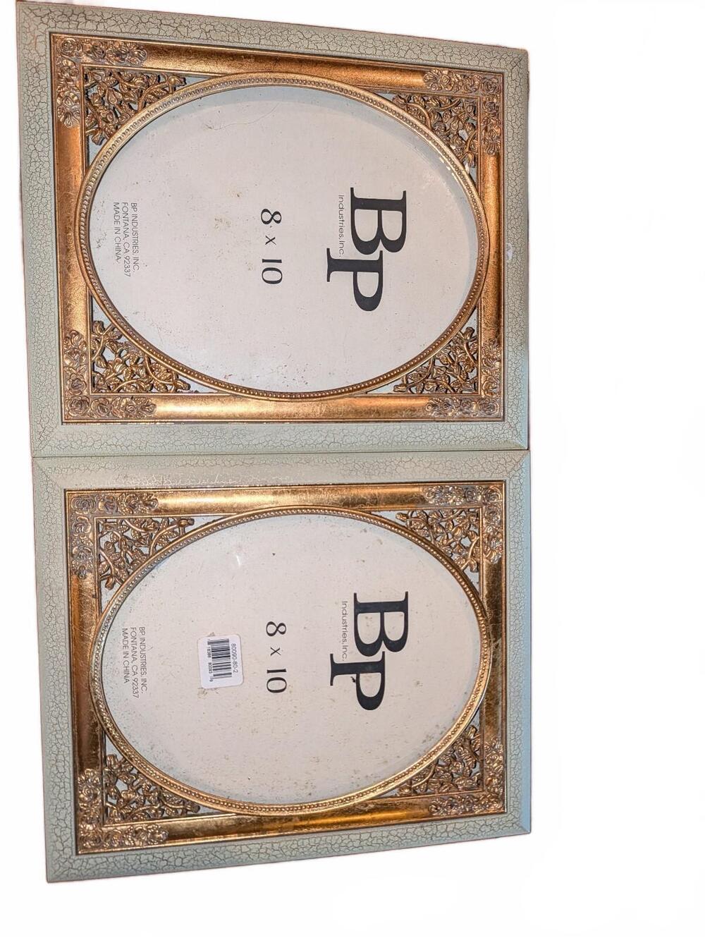 Vintage matching Picture Frames with Ornate Gold and Cream Design